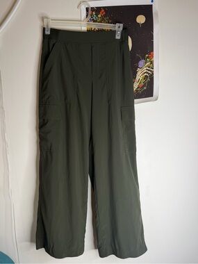 Athleta Olive Wide-Leg Cargo Utility Pants
